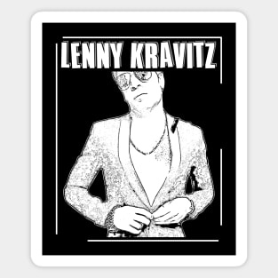 Lenny Kravitz // white retro Magnet